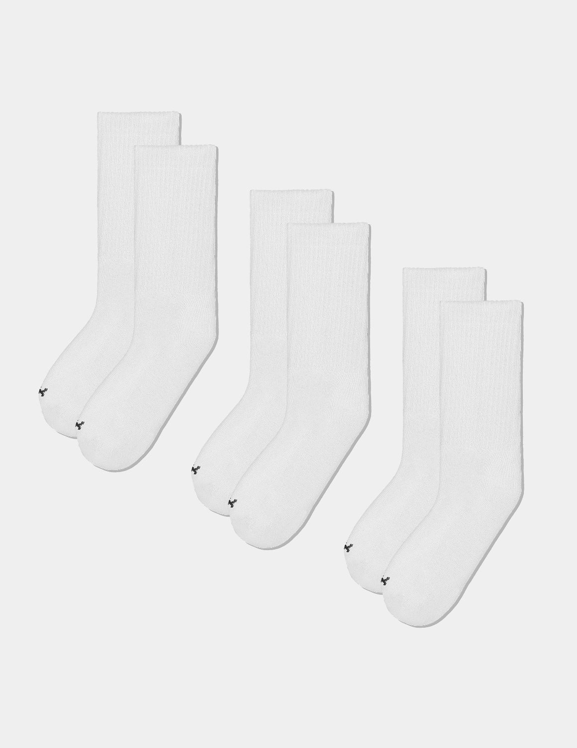 365 Crew Socks 3-Pack shown front-facing against a light gray background – White – view 6 of 6