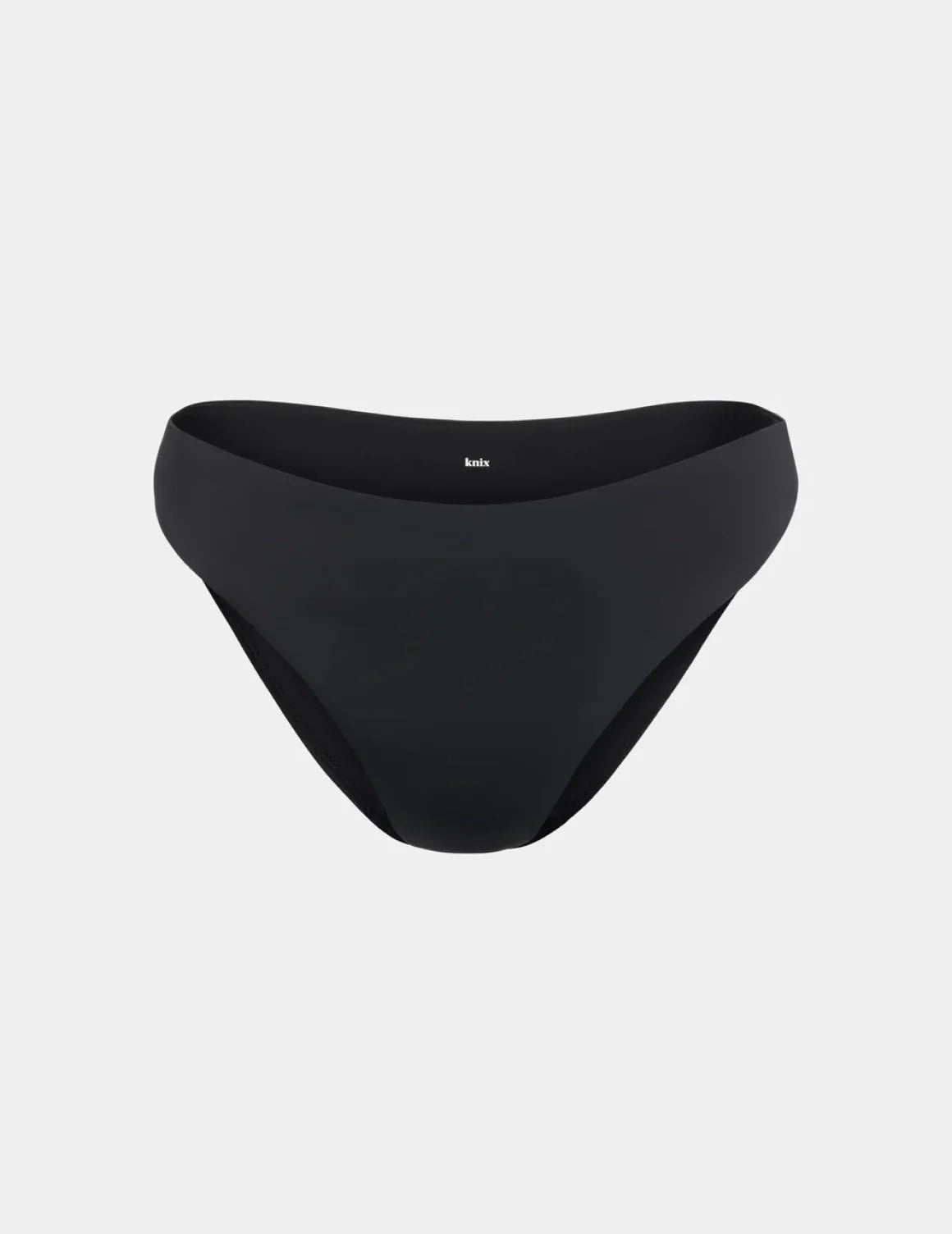 Leakproof Sculpt Bikini Swim Bottom shown front-facing against a light gray background – Black – view 5 of 14