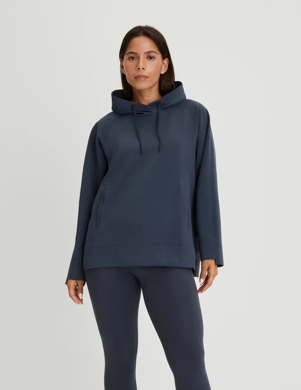 Front view of model wearing the CloudCut™ Hoodie highlighting the coverage and fit – Twilight Navy – view 4 of 15