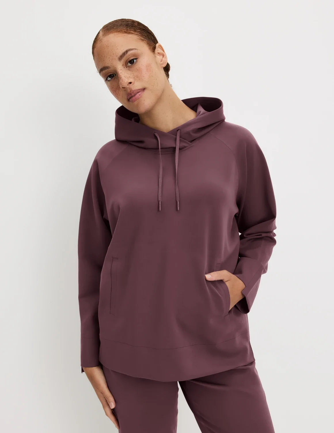 Front view of model wearing the CloudCut™ Hoodie highlighting the coverage and fit – Dahlia – view 7 of 15
