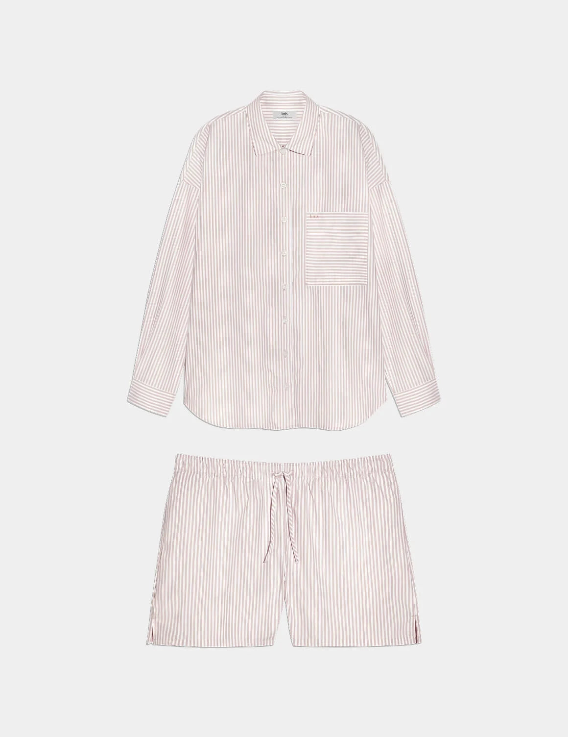 Classic Cotton PJ Set shown front-facing against a light gray background – Hush Stripe – view 9 of 17