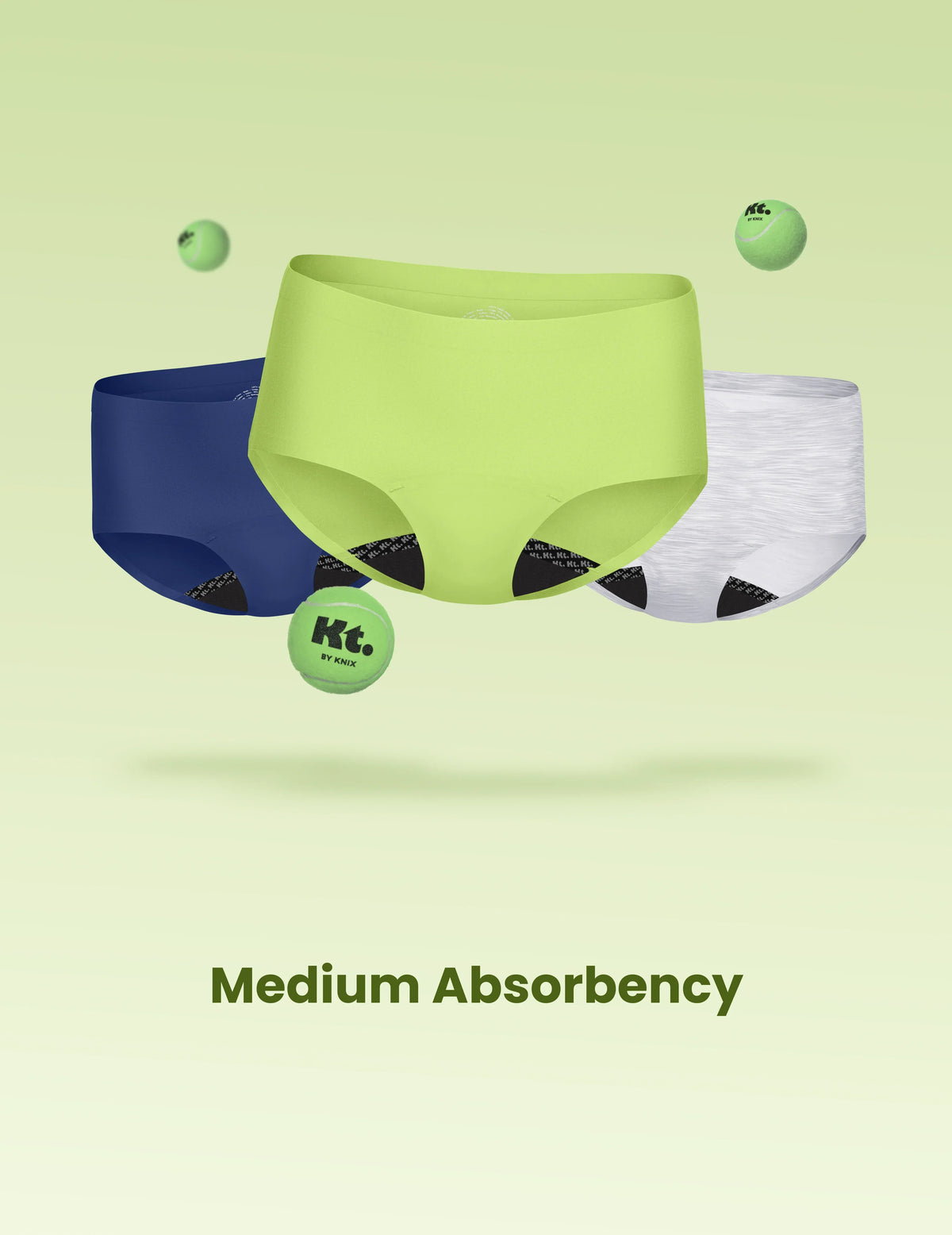Teen Leakproof UltraThin No-Show Boyshort 3-pack shown front-facing against a light green background – Night Sky/Limeade/Heather Grey – view 10 of 65