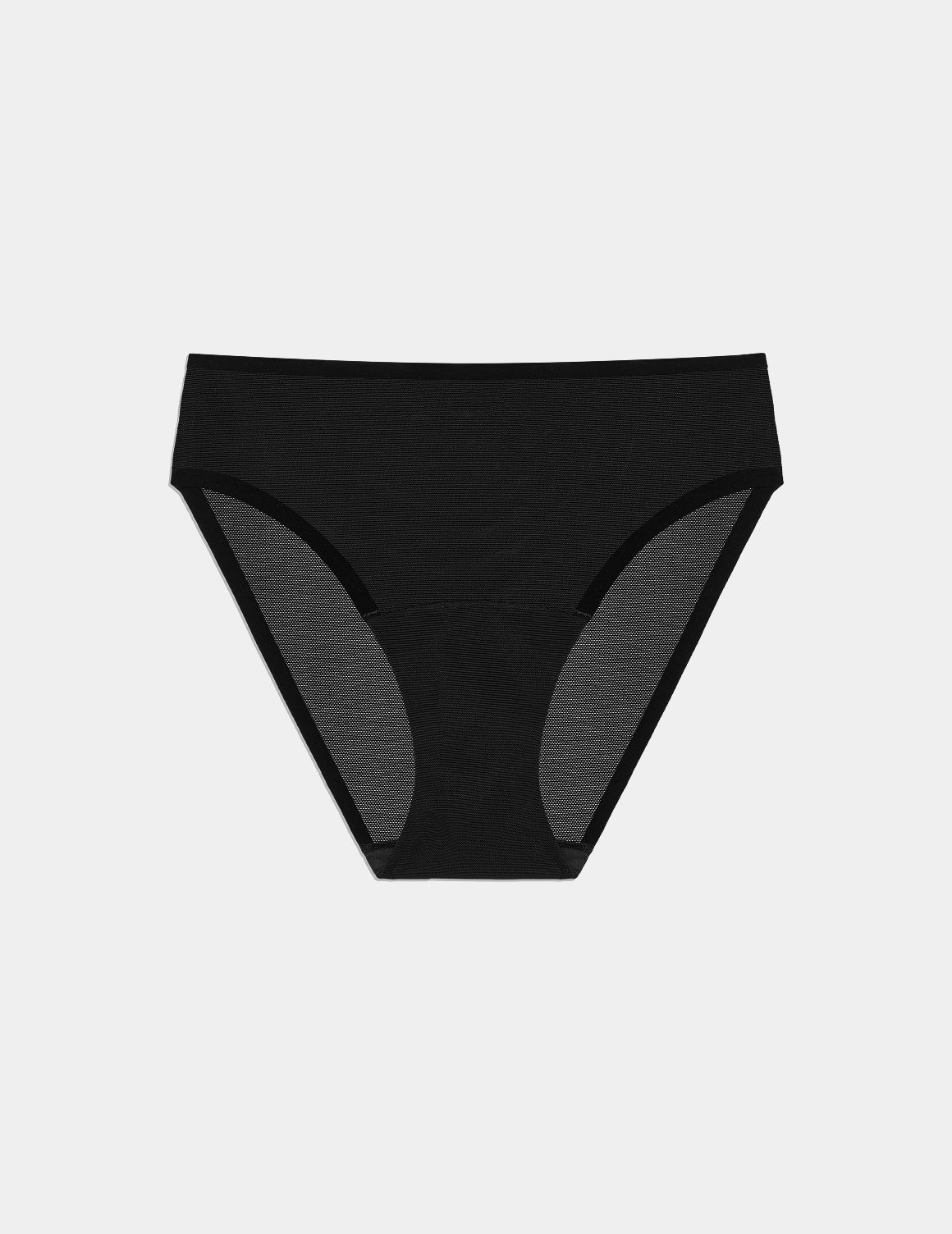 Essential Full Mesh French Cut shown front-facing against a light gray background – Black – view 6 of 13