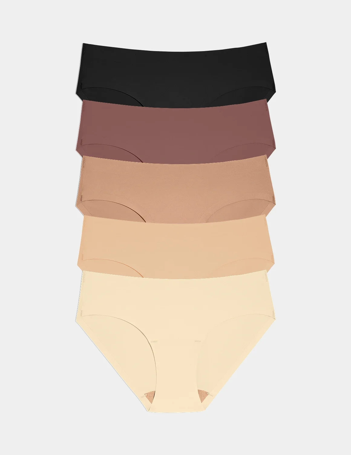 Essential No-Show Bikini 5-Pack shown front-facing against a light gray background – Nude Multi – view 7 of 18