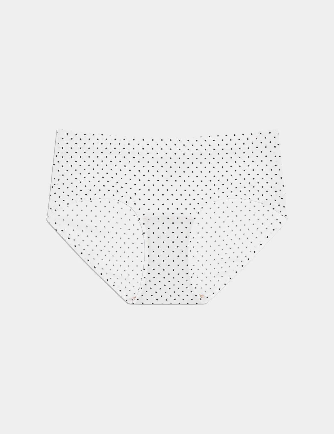 Essential No-Show Bikini shown front-facing against a light gray background – White with Black Polka Dot – view 2 of 27