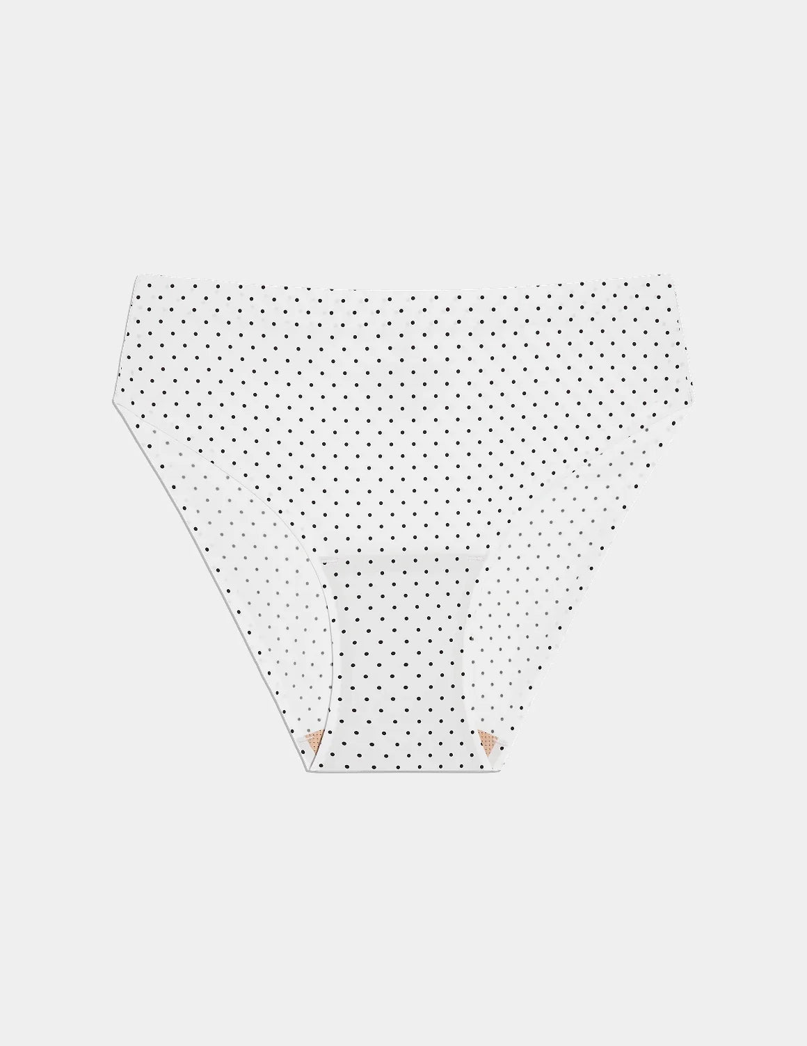 Essential No-Show French Cut shown front-facing against a light gray background – White with Black Polka Dot – view 10 of 30