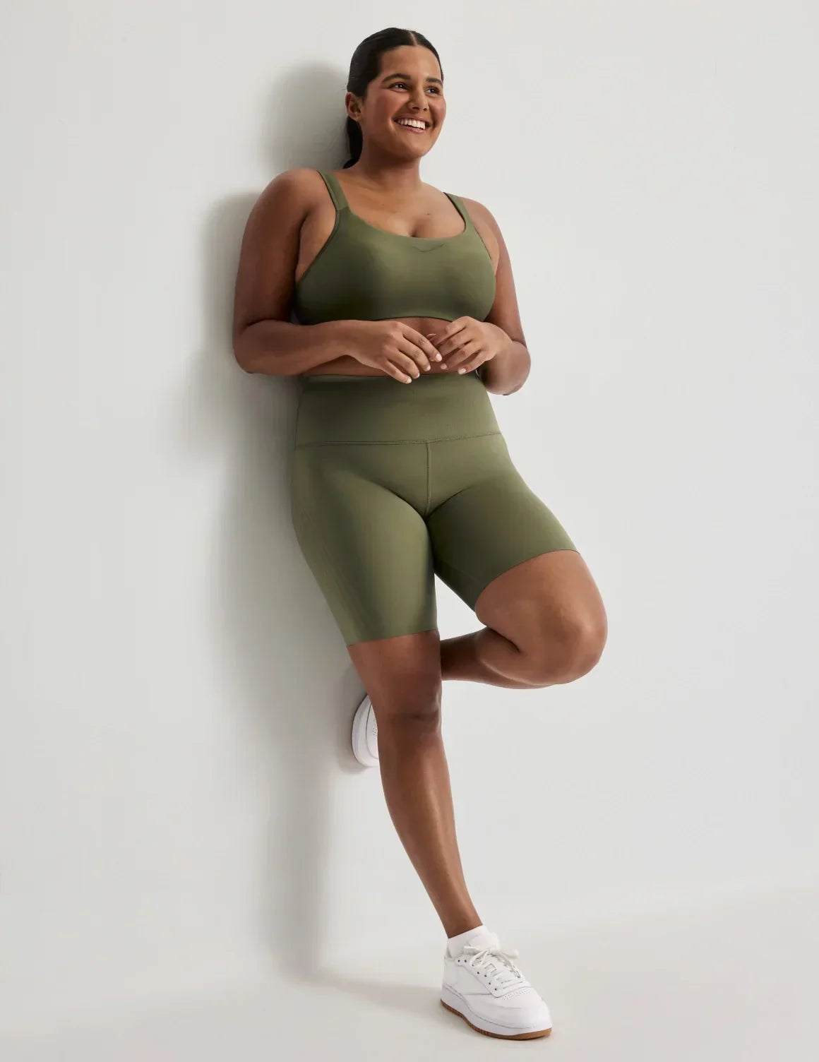 Front view of model highlighting the coverage and fit – Olive – view 3 of 17
