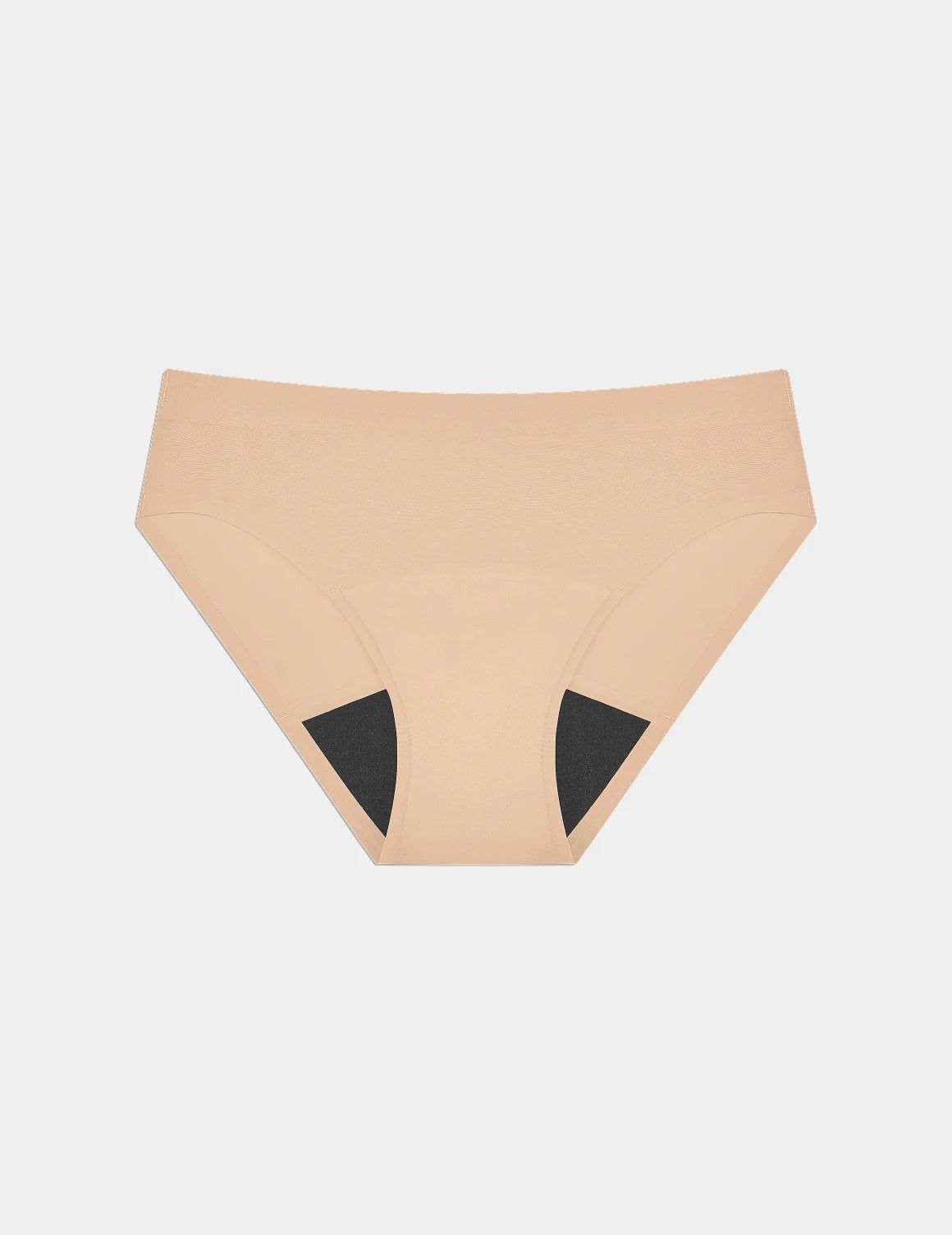 Teen Super Leakproof® No-Show Bikini shown front-facing against a light gray background – Warm Sand – view 10 of 49