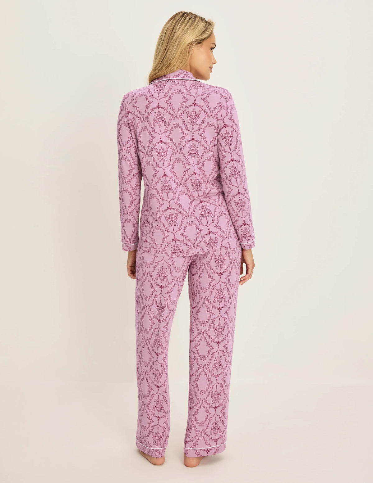 Modal Long Sleeve Sleep Set – Damask Print – view 3 of 35