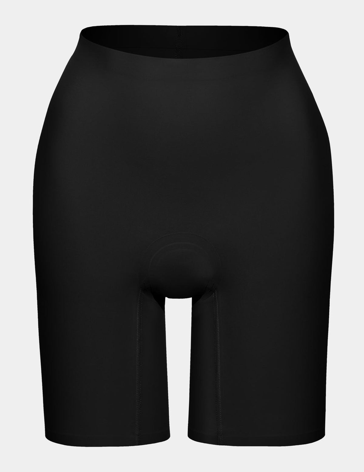 Leakproof Contour Thigh Saver® 6” shown front-facing against a light gray background – Black – view 4 of 19