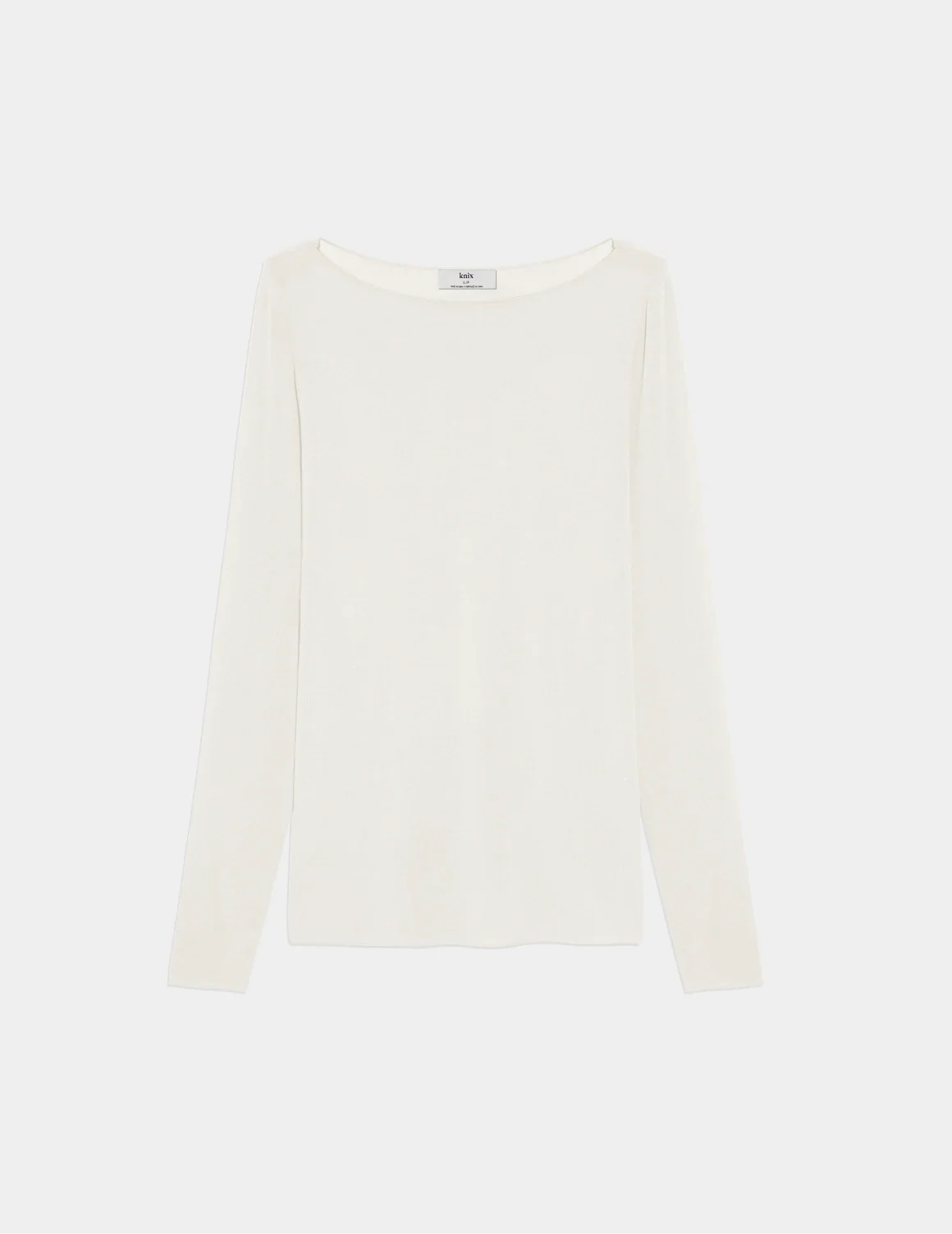 Cashmere Mist Boatneck Top shown front-facing against a light gray background – Ivory – view 8 of 17