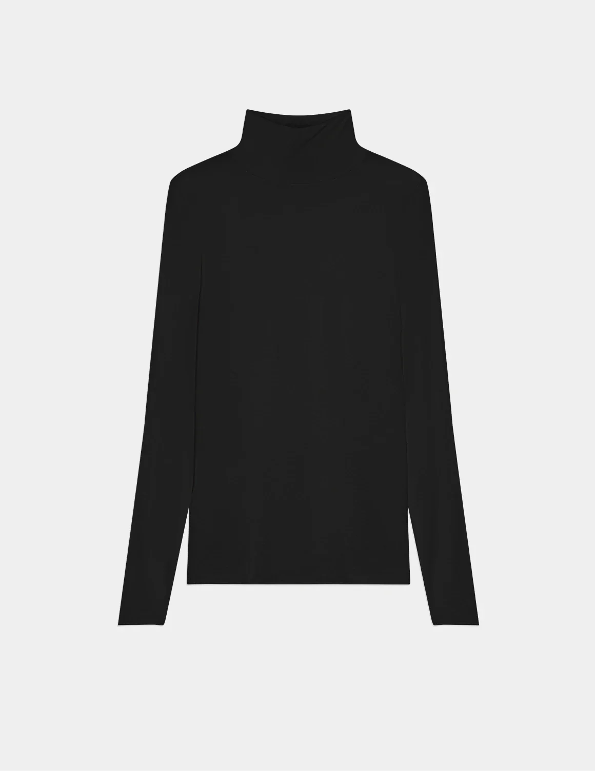 Cashmere Mist Turtleneck shown front-facing against a light gray background – Black – view 2 of 9