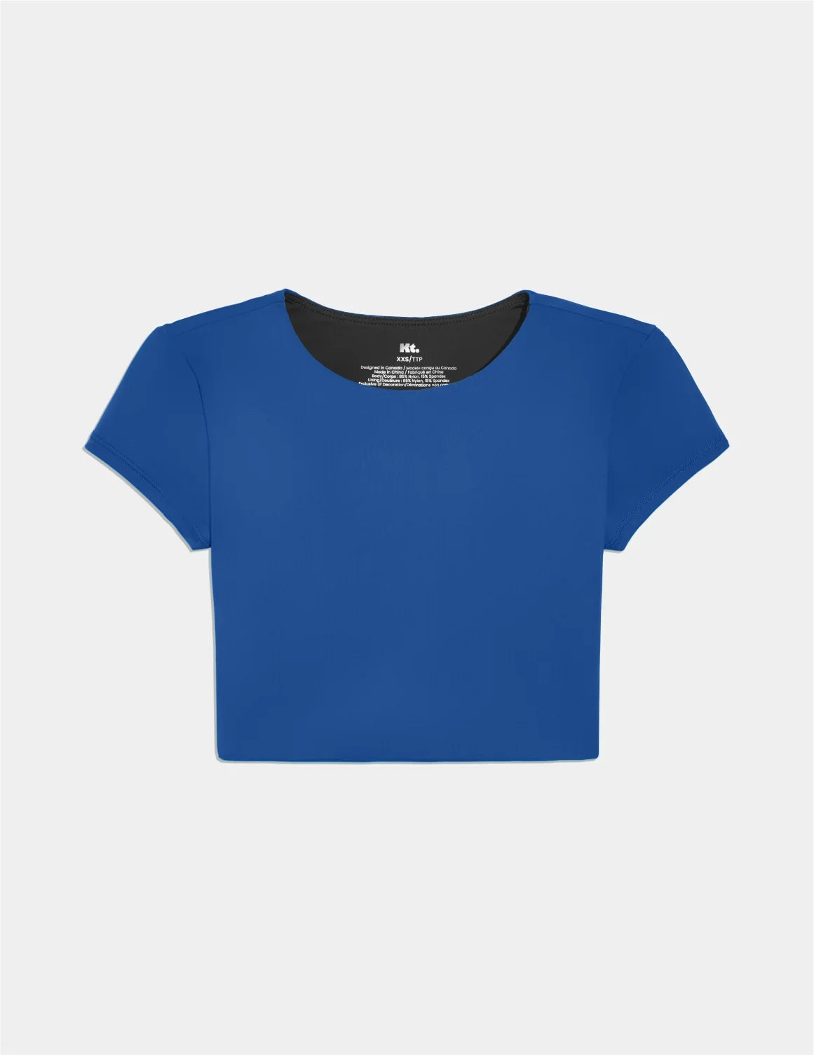 Teen High Tide Cropped Swim Top shown front-facing against a light gray background – Shady Blue – view 9 of 11