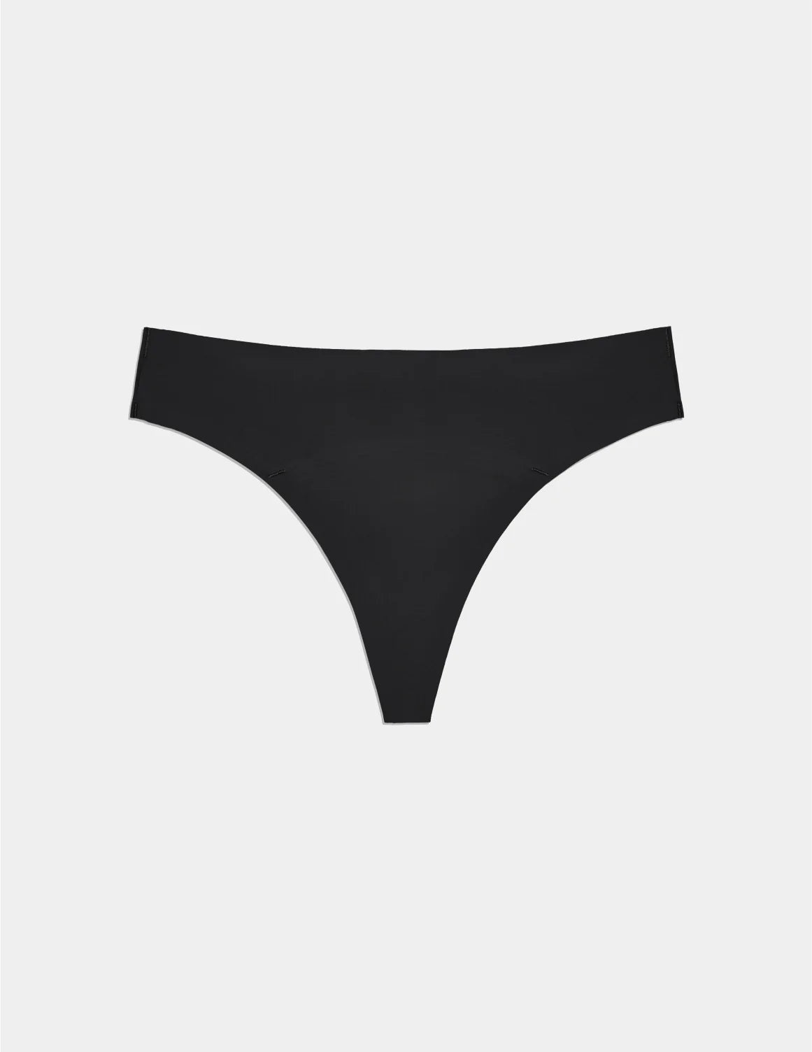 Teen Leakproof UltraThin No-Show Thong shown front-facing against a light gray background – Black – view 3 of 34