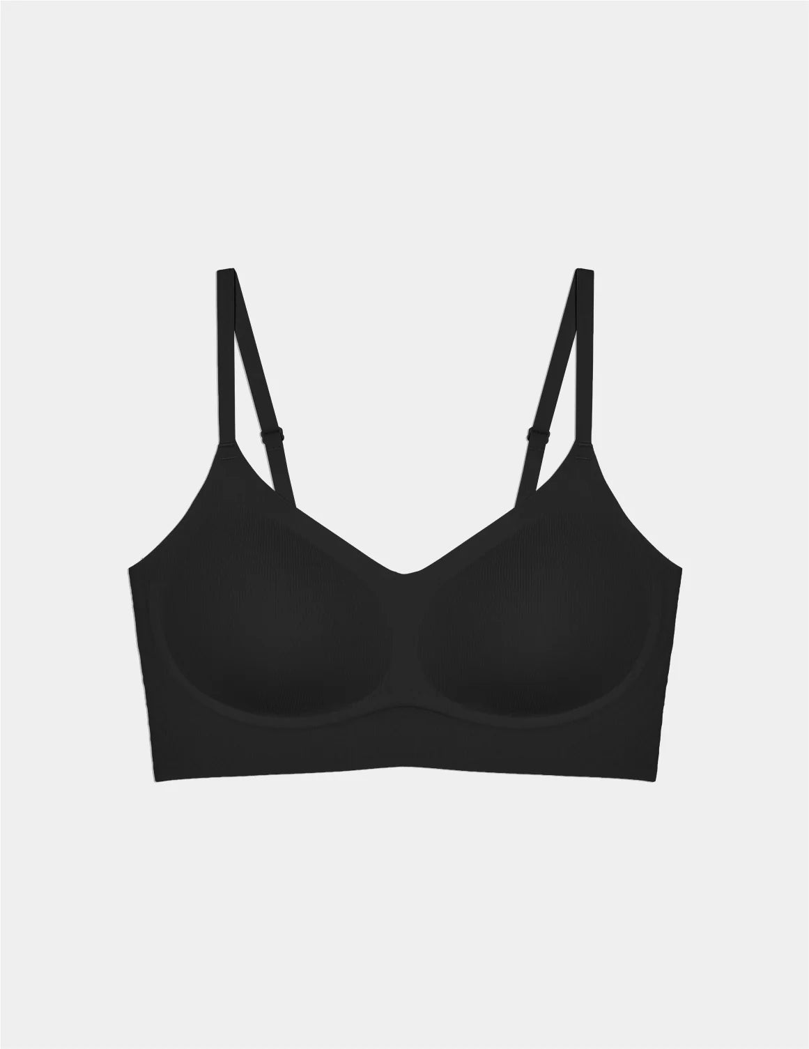 View of Teen On-The-Daily Bra shown front-facing against a light gray background – Black – view 10 of 16