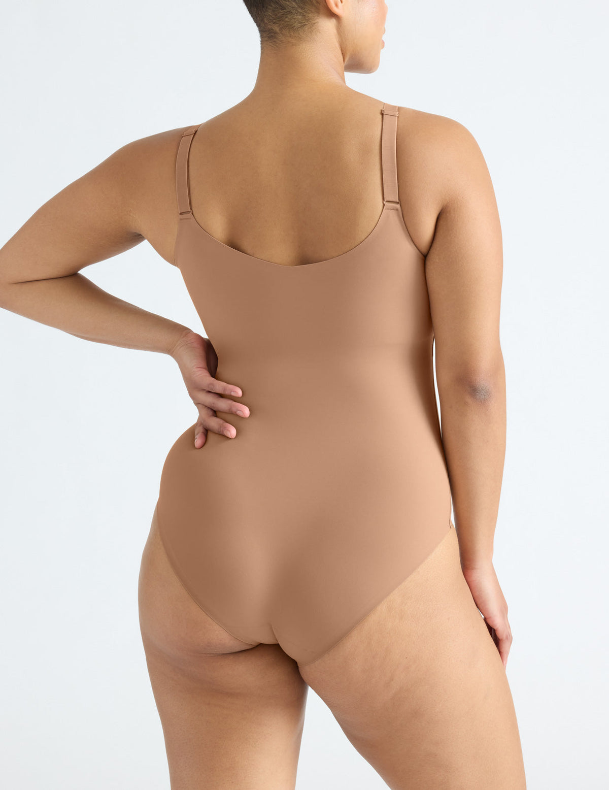 Back view of model wearing the LuxeLift Bodysuit highlighting the neckline, strap design and fit – Cavassa – view 12 of 16