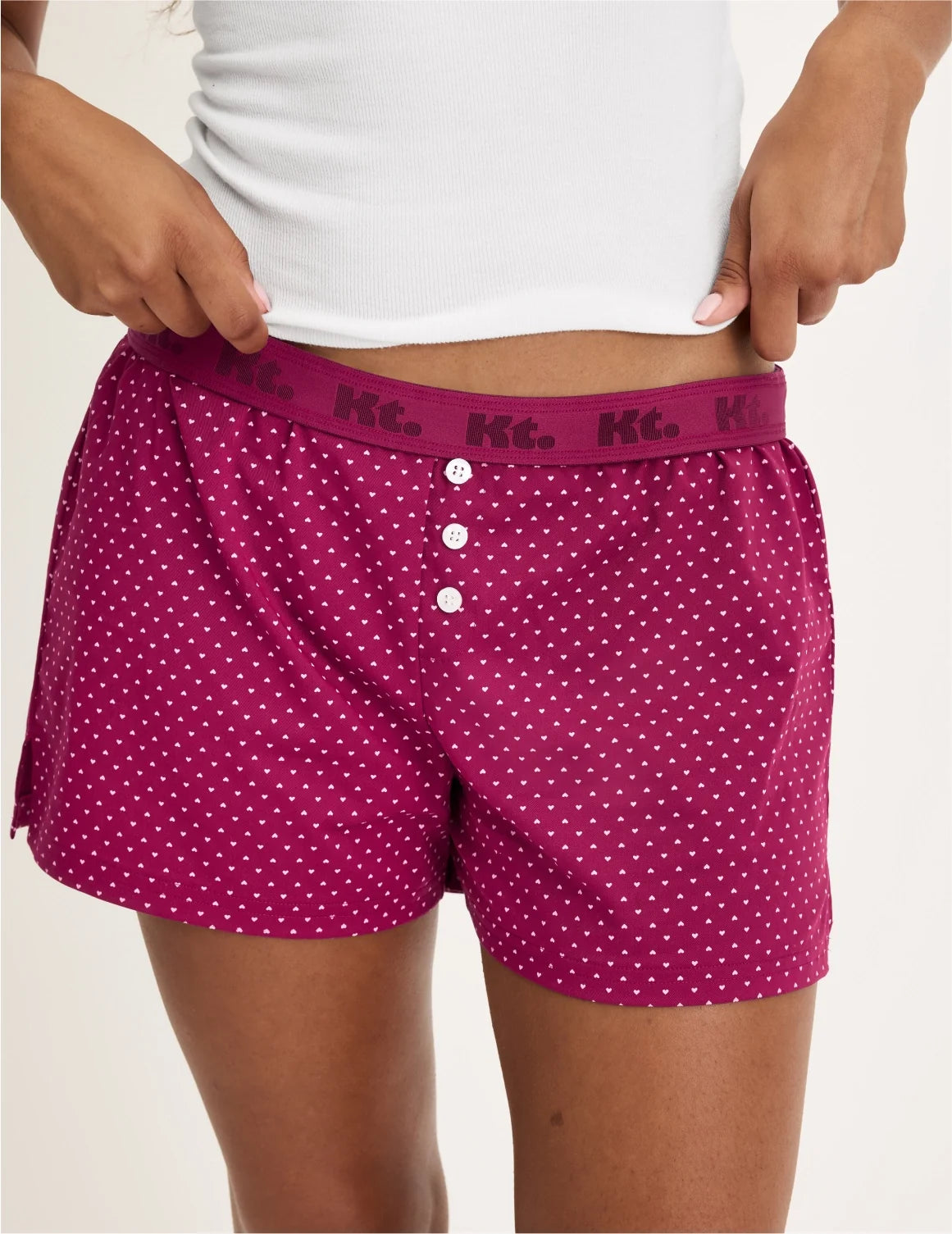 Front view of model wearing the Teen Super Leakproof® Sleepover Boxer highlighting the coverage and fit – Candy Heart – view 7 of 39
