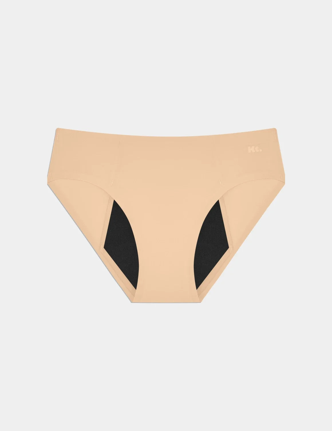 Teen SuperPlus Leakproof® No-Show Bikini shown front-facing against a light gray background – Beige – view 5 of 16