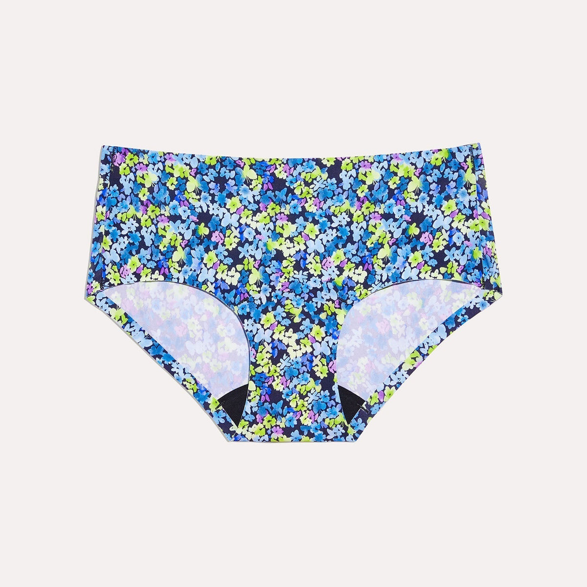 Teen Light Leakproof No-Show Boyshort shown front-facing against a light gray background – Electric Petals – view 9 of 93
