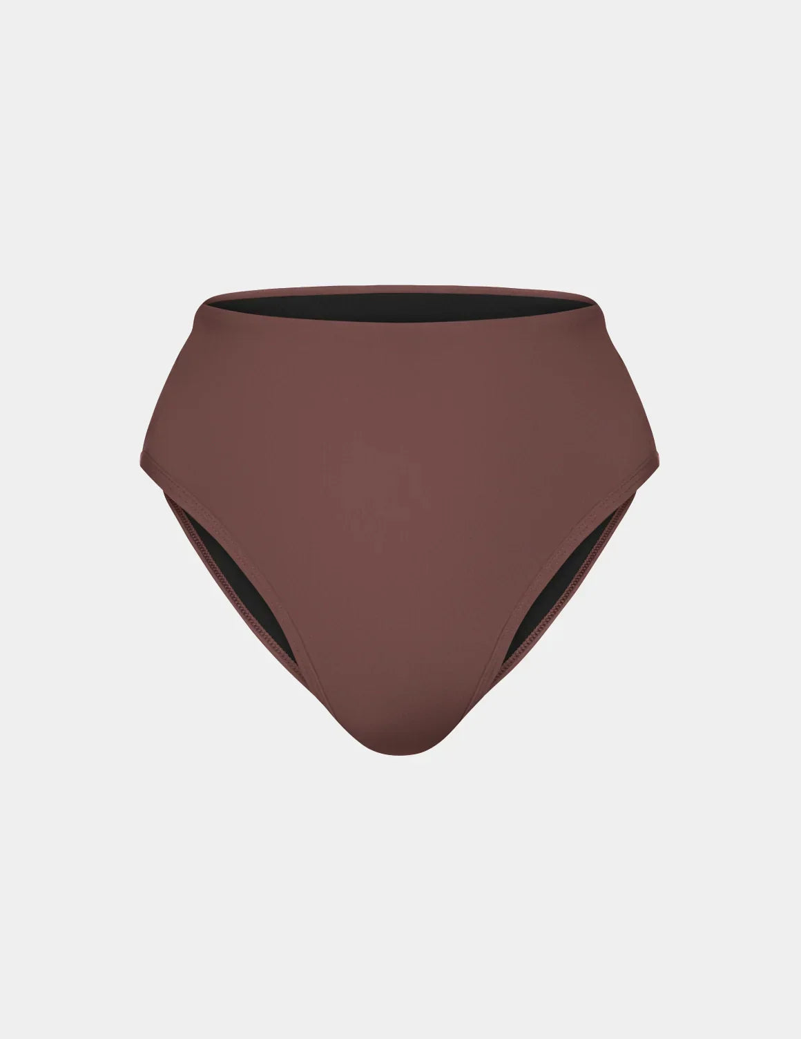 Leakproof Sculpt High Rise Bikini Swim Bottom shown front-facing against a light gray background – Espresso – view 8 of 21