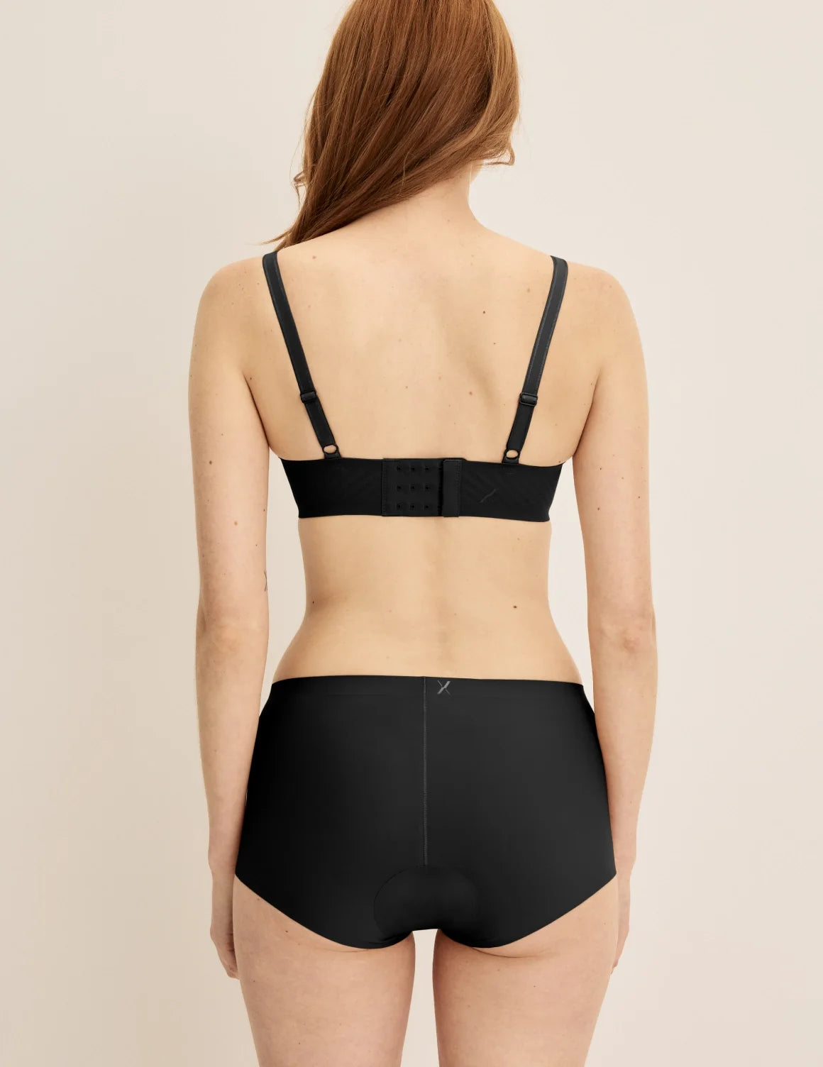 Back view of model wearing the Leakproof UltraThin No-Show Boybrief highlighting the coverage and smooth fit – Black – view 4 of 12