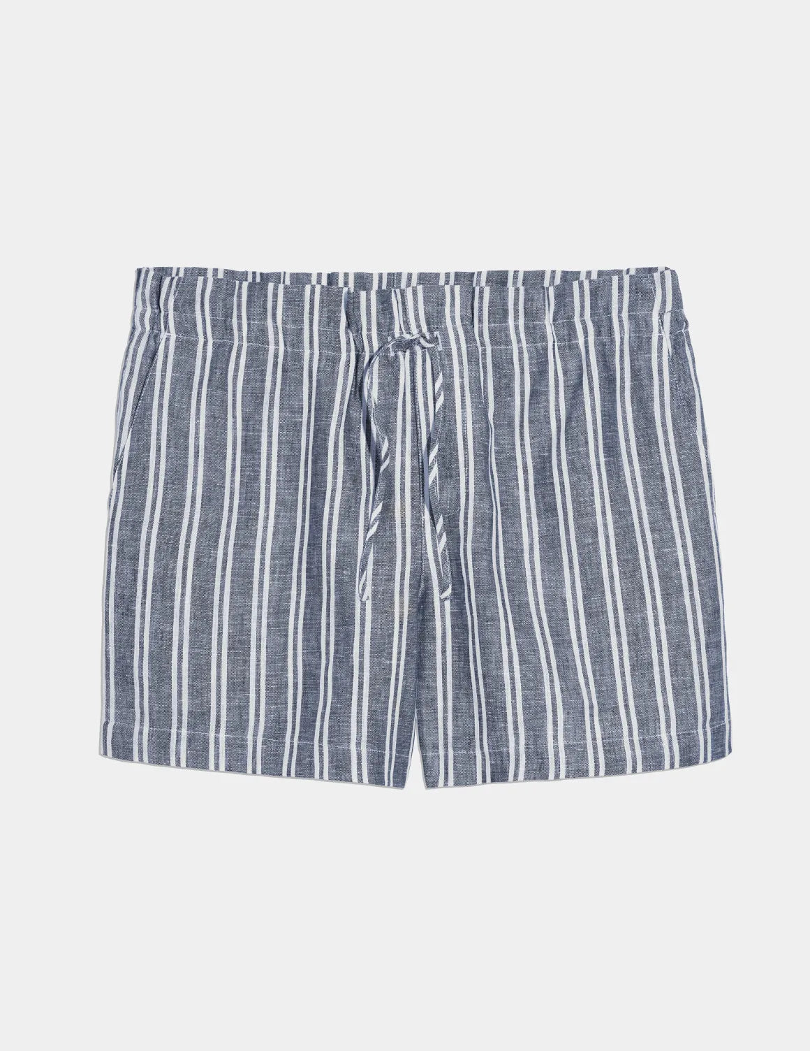 Linen Poolside Short shown front-facing against a light gray background – Blue/White Stripe – view 6 of 13