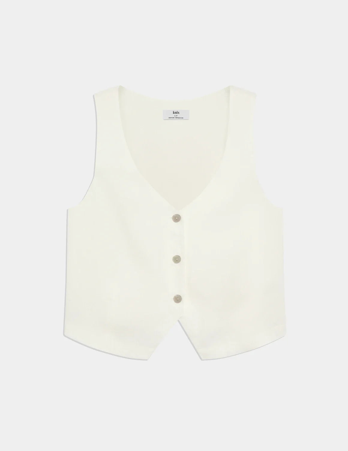 Linen Poolside Tank shown front-facing against a light gray background – Ivory – view 10 of 13