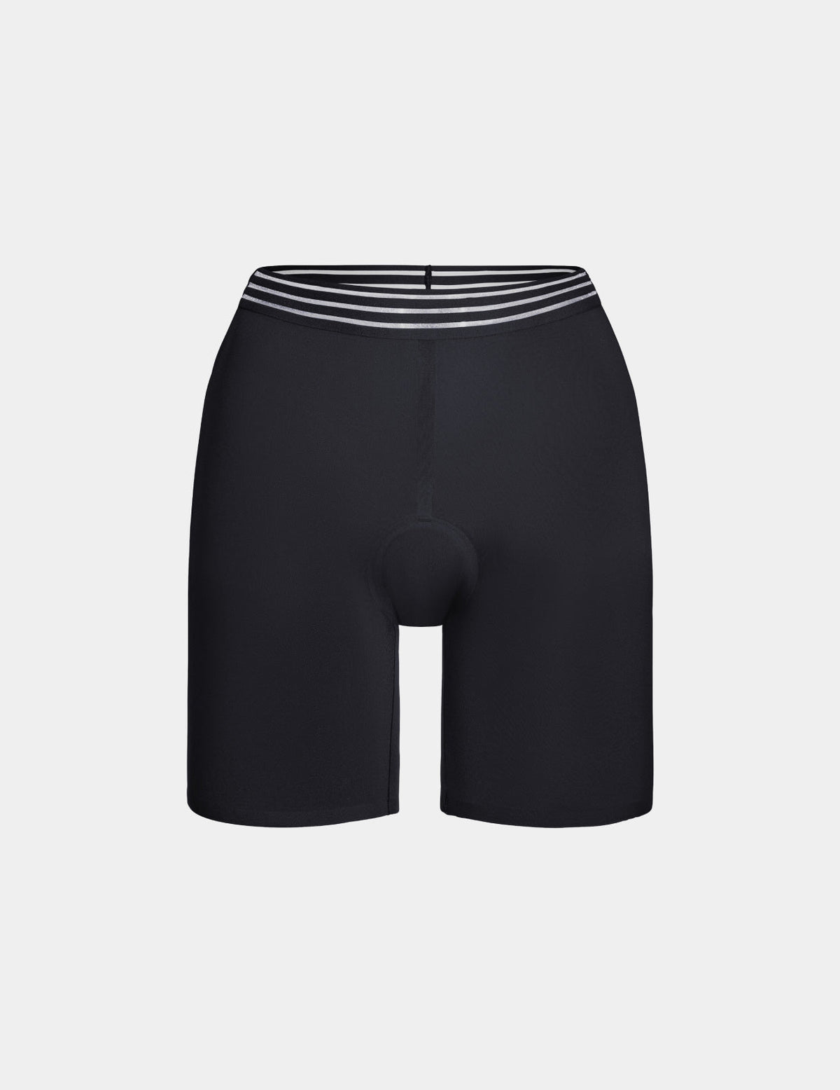 Teen Leakproof Luxe Modal Sleep Boxer shown front-facing against a light gray background – Black – view 2 of 8