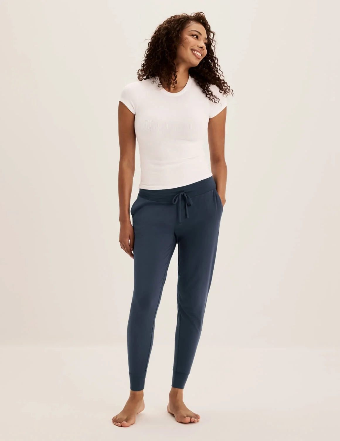 Front view of model wearing the Modal Jogger highlighting the coverage and fit – Twilight Navy – view 9 of 17