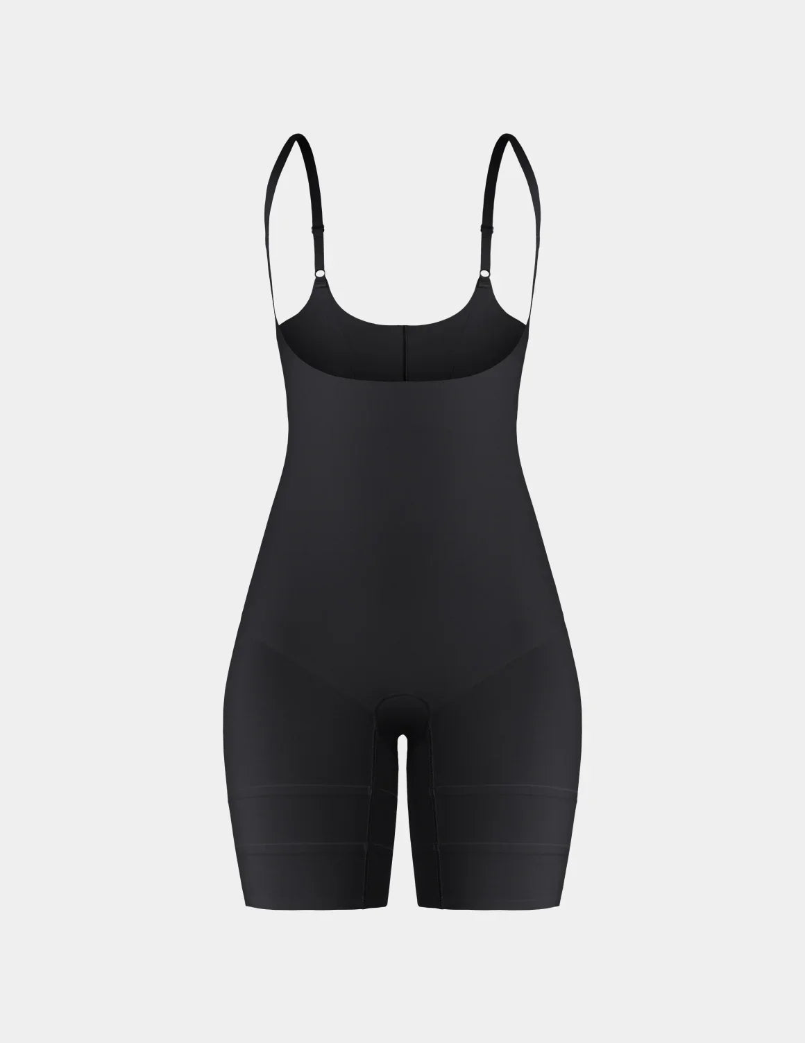 Customizable Open Bust Shaper Bodysuit shown front-facing against a light gray background β Black β view 4 of 19