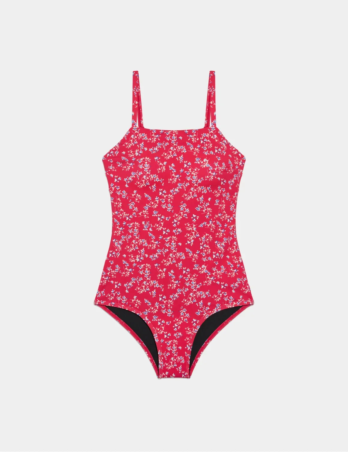 Teen Period Swim Square Neck One-Piece shown front-facing against a light gray background – Poppy Petal – view 5 of 46