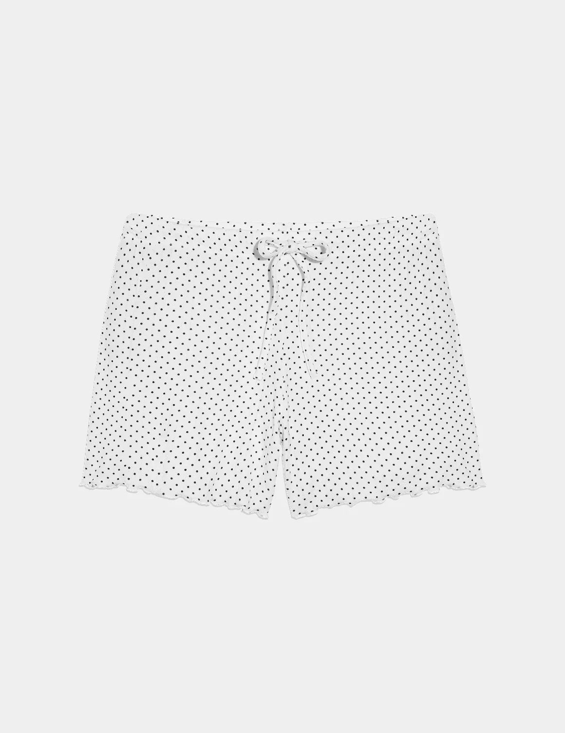 Pointelle Short shown front-facing against a light gray background – White with Black Polka Dot – view 11 of 25