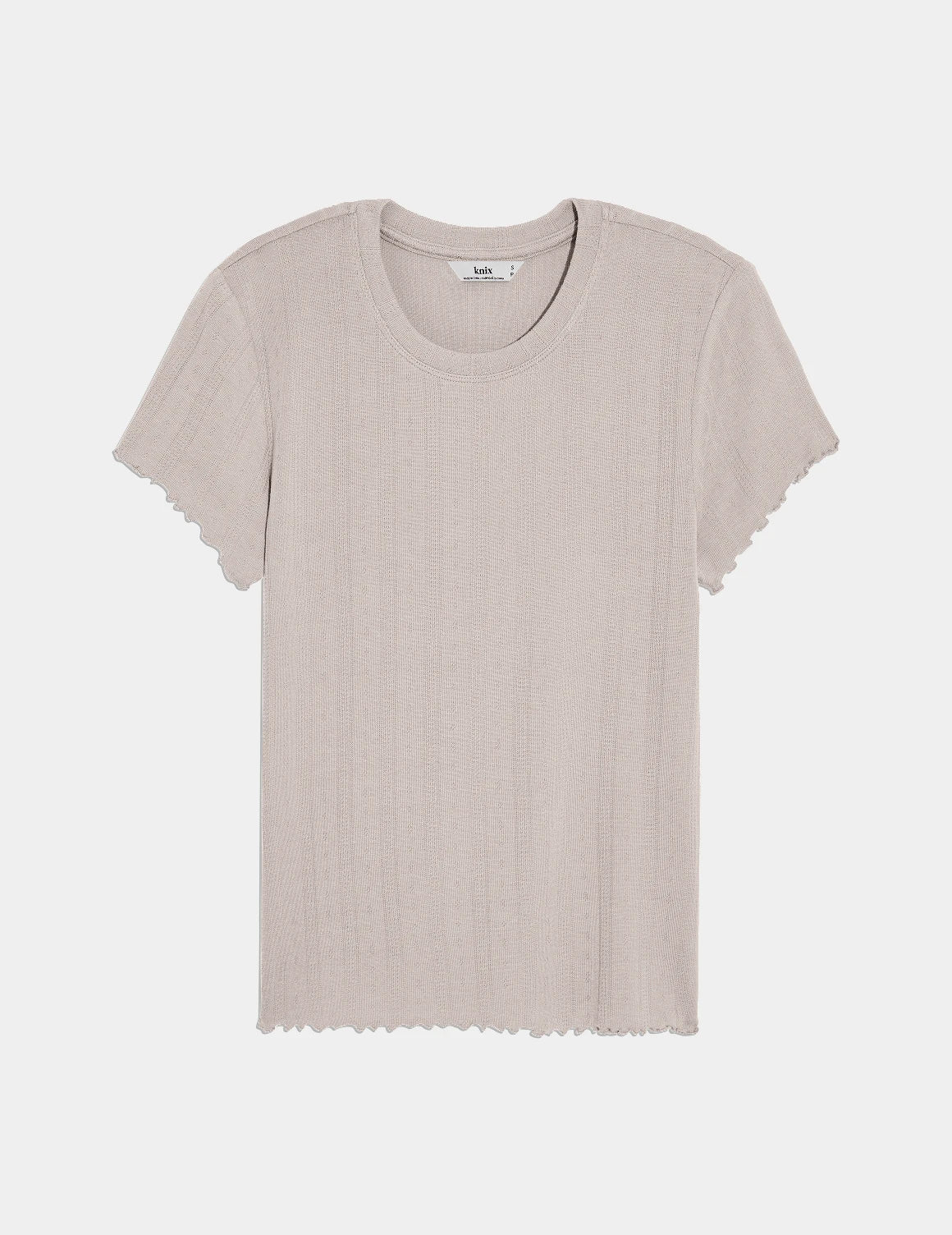 Pointelle T-Shirt shown front-facing against a light gray background – Dove Grey – view 3 of 29