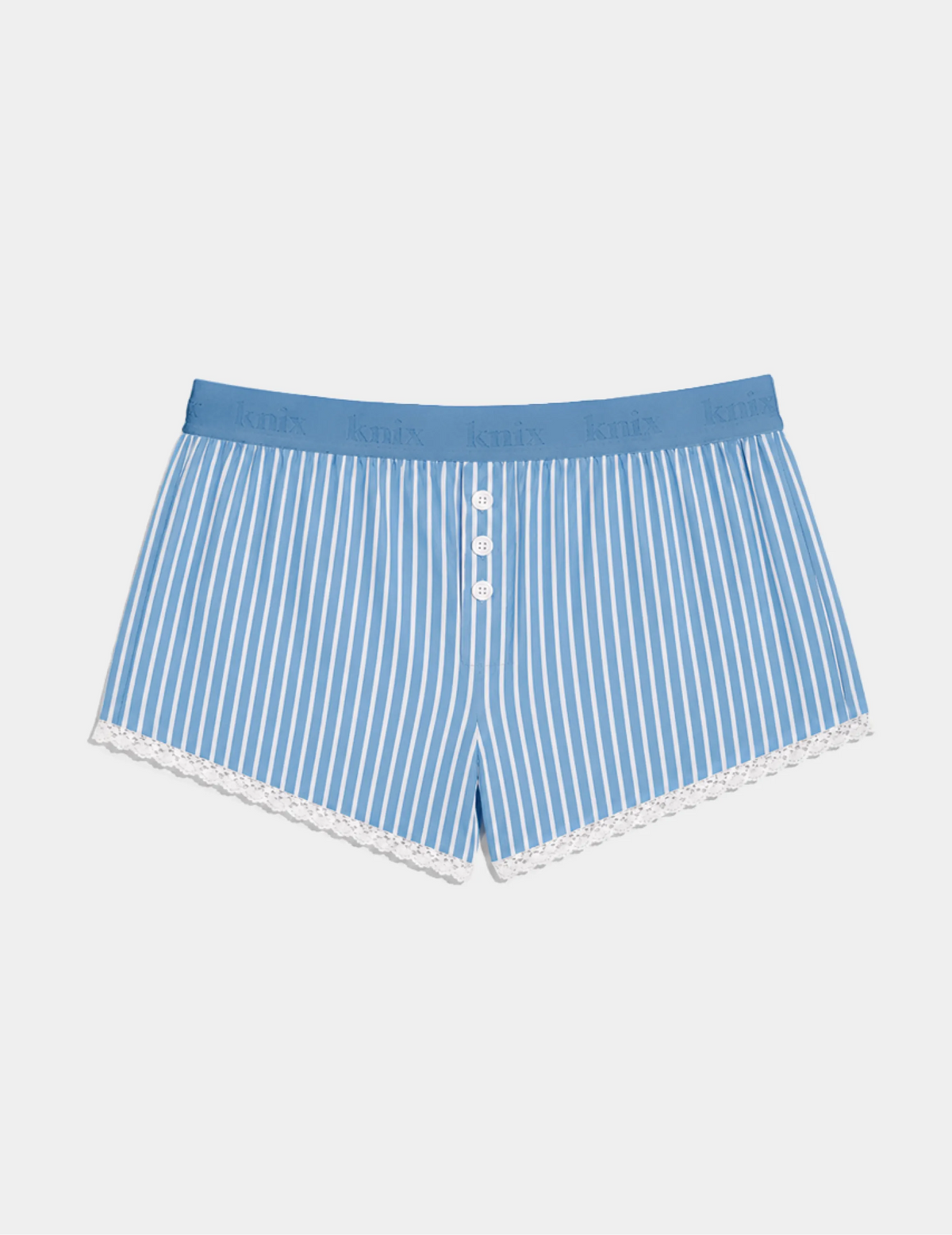 Super Leakproof® Mini Dream Boxer shown front-facing against a light gray background – Blue Stripe – view 5 of 41