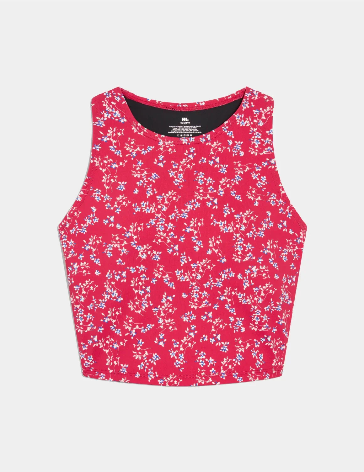 Teen Racerback Tankini Swim Top shown front-facing against a light gray background – Poppy Petal – view 5 of 45