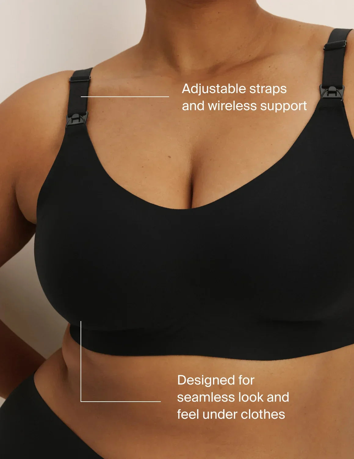 Adjustable straps and wireless support. Designed for seamless look and feel under clothes β Black β view 11 of 21