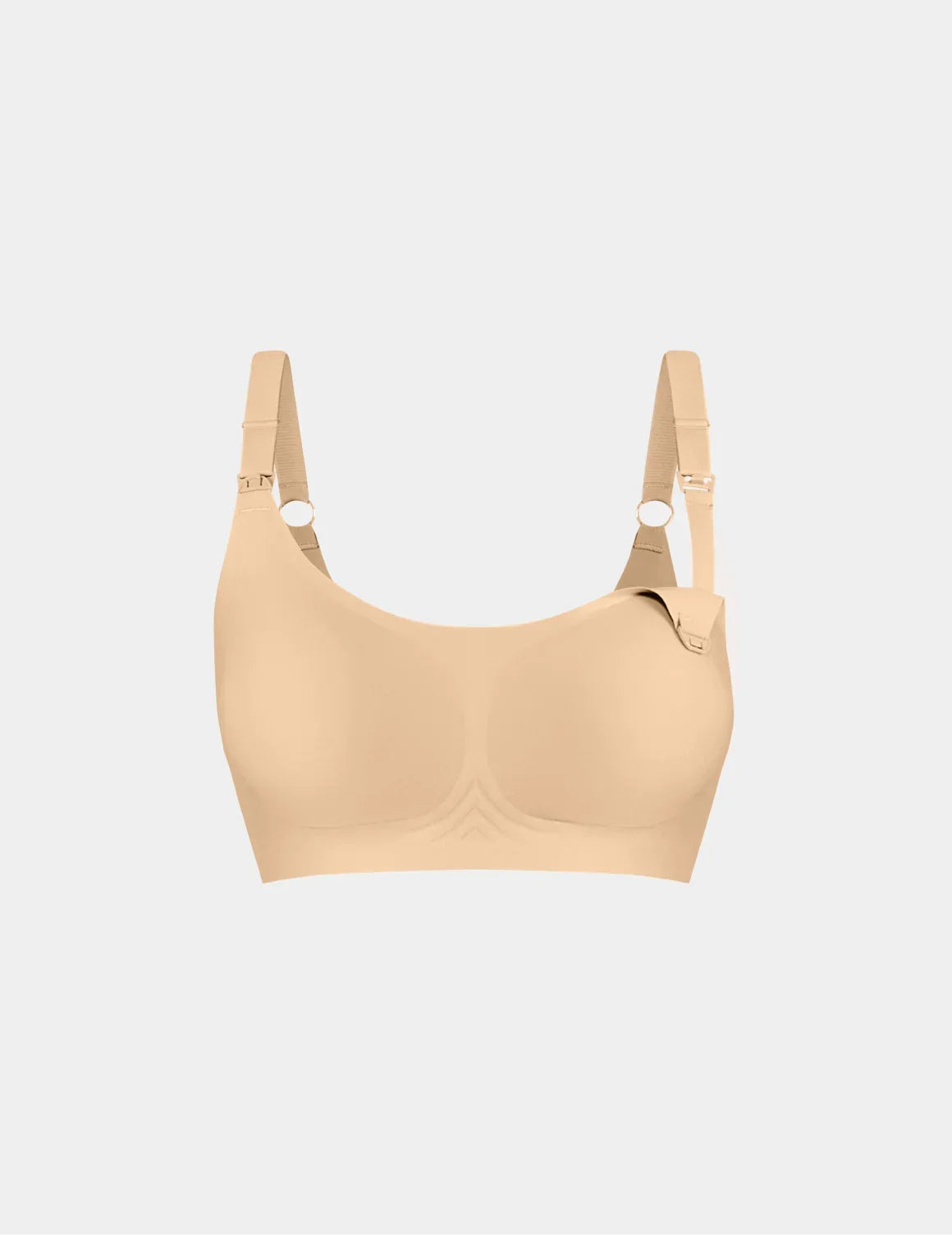 View of Revolution Nursing Bra shown front-facing against a light gray background β Warm Sand β view 4 of 21