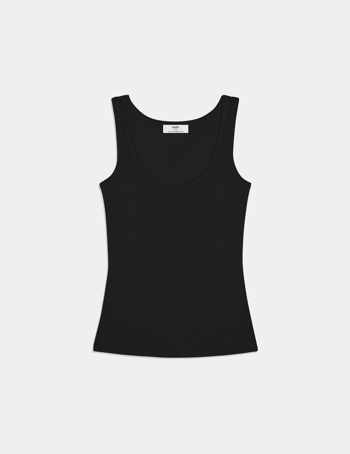 Modal Rib Tank shown front-facing against a light gray background – Black – view 2 of 25
