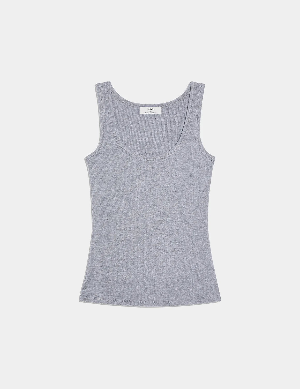 Modal Rib Tank shown front-facing against a light gray background – Heathered Grey – view 6 of 25