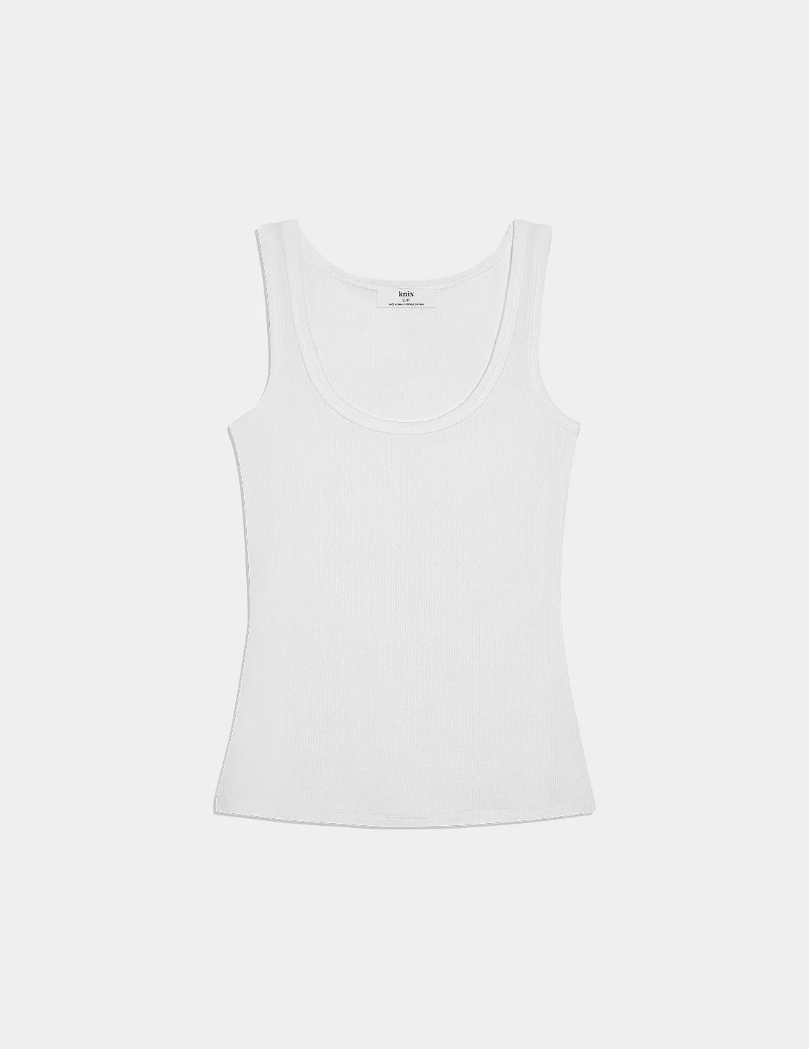 Modal Rib Tank shown front-facing against a light gray background – White – view 10 of 25