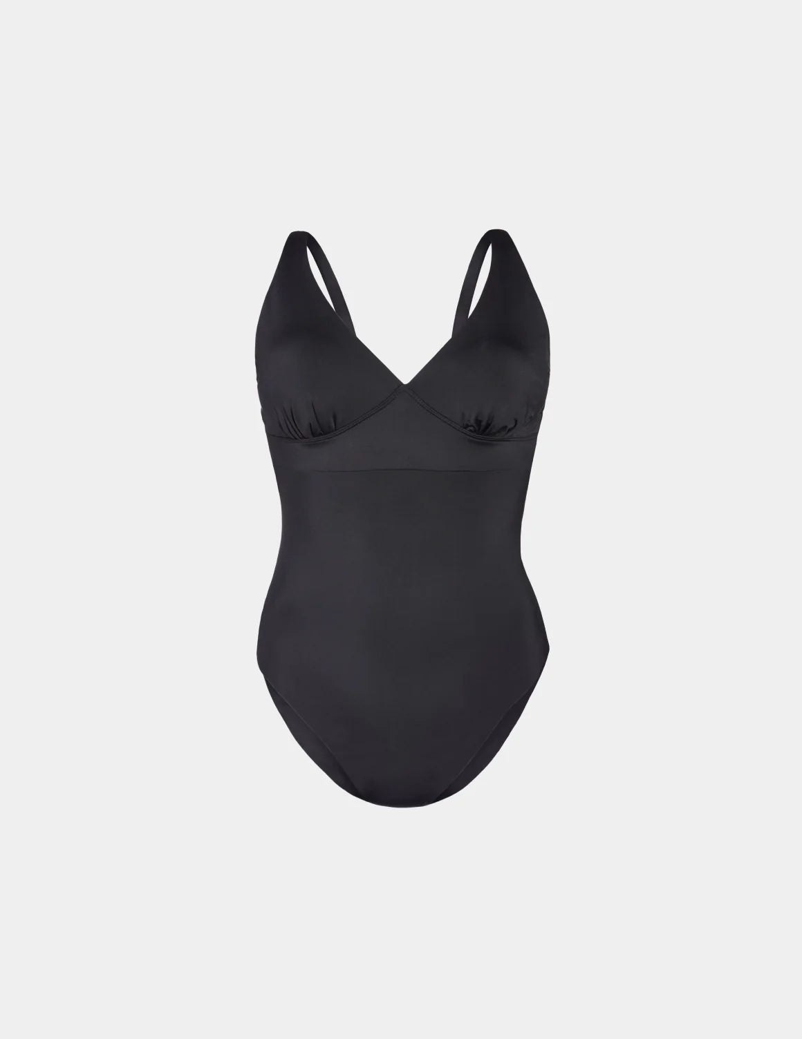 Sculpt Deep V One Piece Swimsuit shown front-facing against a light gray background – Black – view 2 of 3