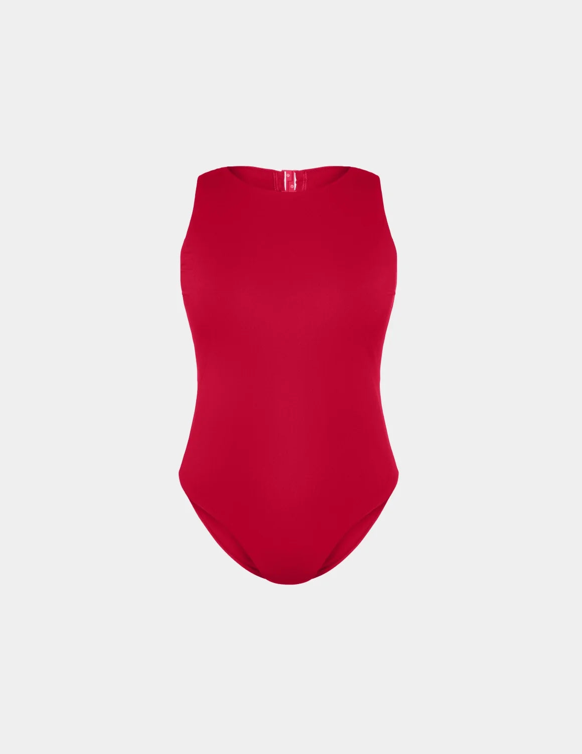 Sculpt High Neck One Piece Swimsuit shown front-facing against a light gray background – Cherry – view 6 of 13