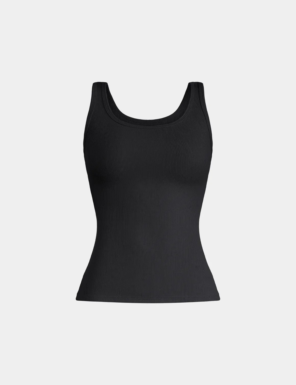 SculptRib™ Cotton Tank shown front-facing against a light gray background – Black – view 9 of 44