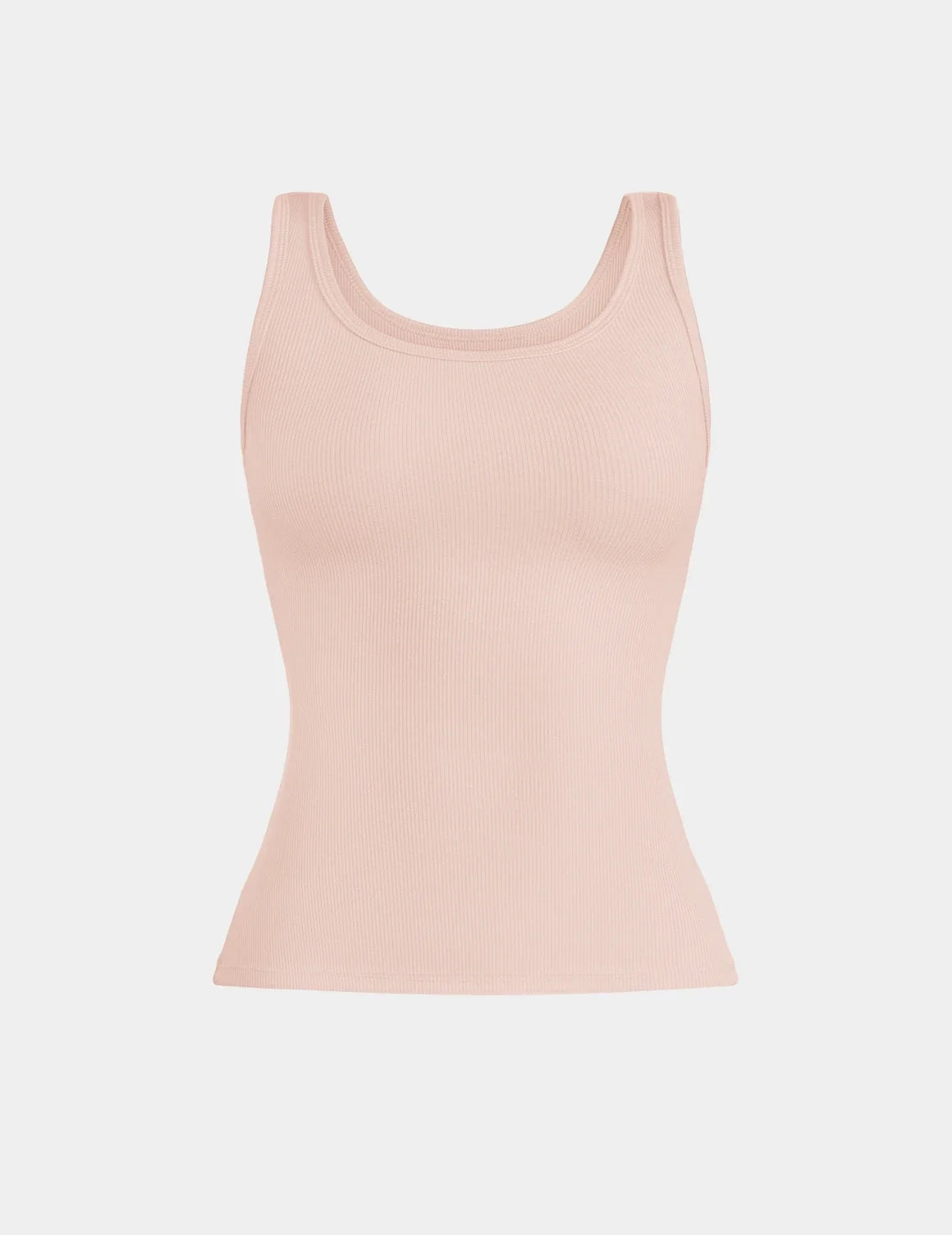 SculptRib™ Cotton Tank shown front-facing against a light gray background – Hush – view 11 of 44