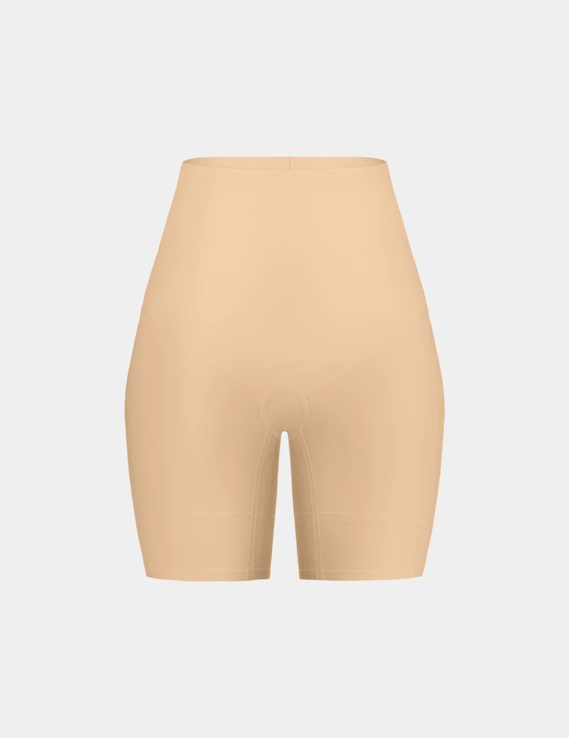 Customizable Shaper High Rise Leakproof Shorts shown front-facing against a light gray background – Warm Sand – view 6 of 18