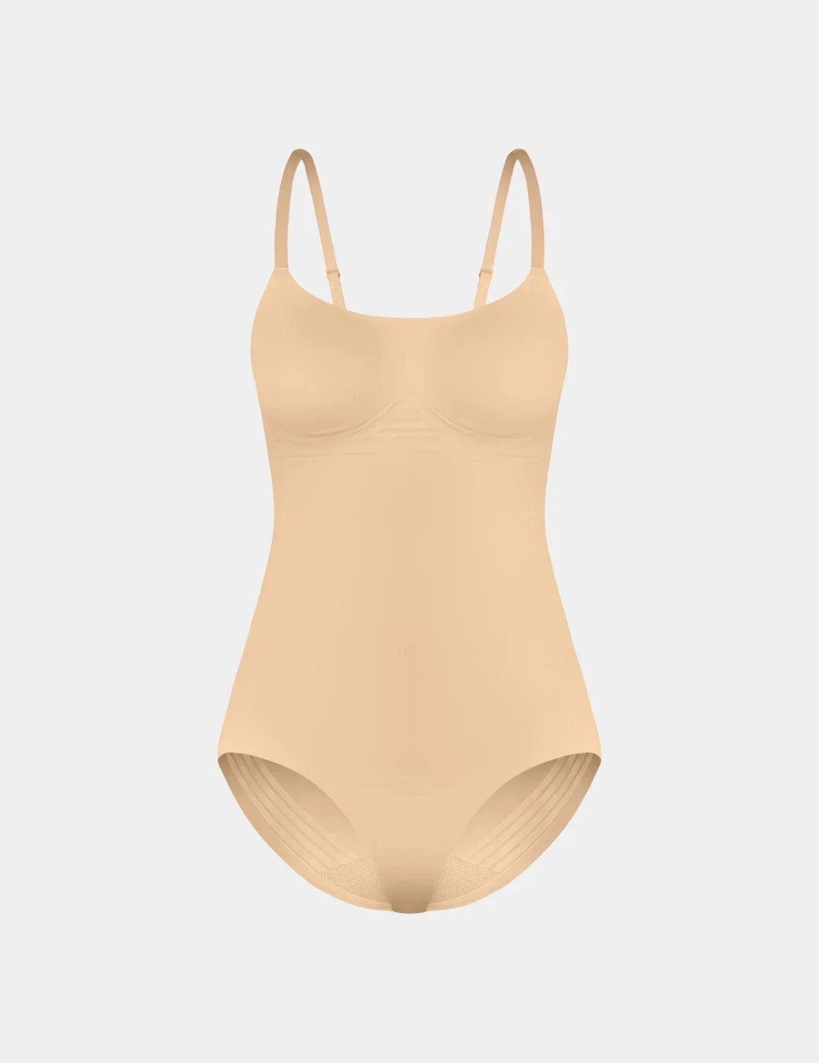 Customizable Shaper Bodysuit shown front-facing against a light gray background – Warm Sand – view 6 of 13