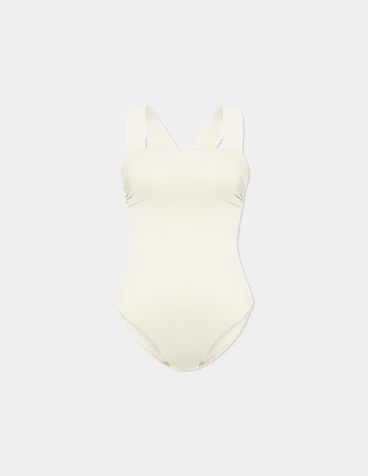 Sleek Sculpt One Piece Swimsuit shown front-facing against a light gray background – Ivory – view 11 of 13