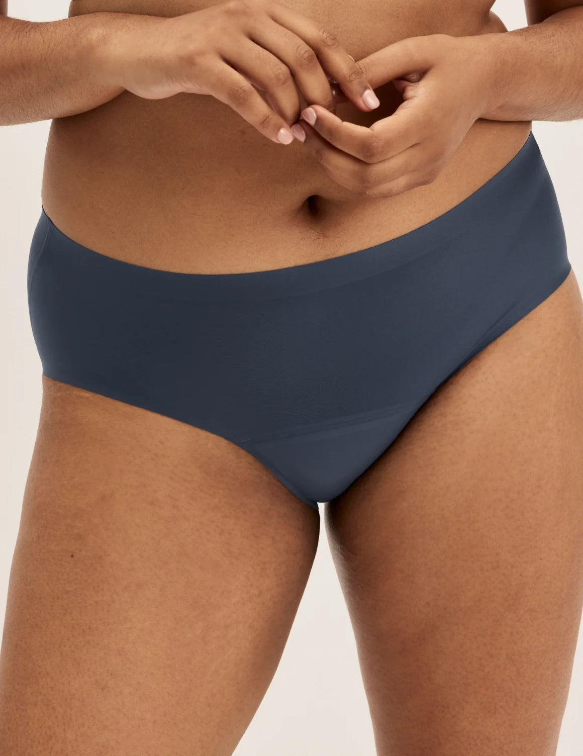 Front view of model wearing the Super Leakproof® No-Show Boyshort highlighting the coverage and smooth fit – Twilight Navy – view 4 of 28