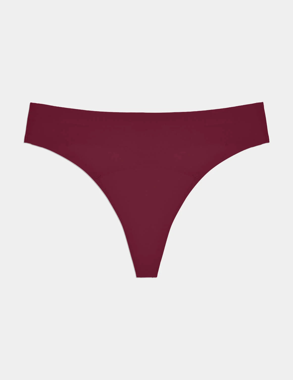 Super Leakproof® No-Show Thong shown front-facing against a light gray background – Dark Cherry – view 11 of 28