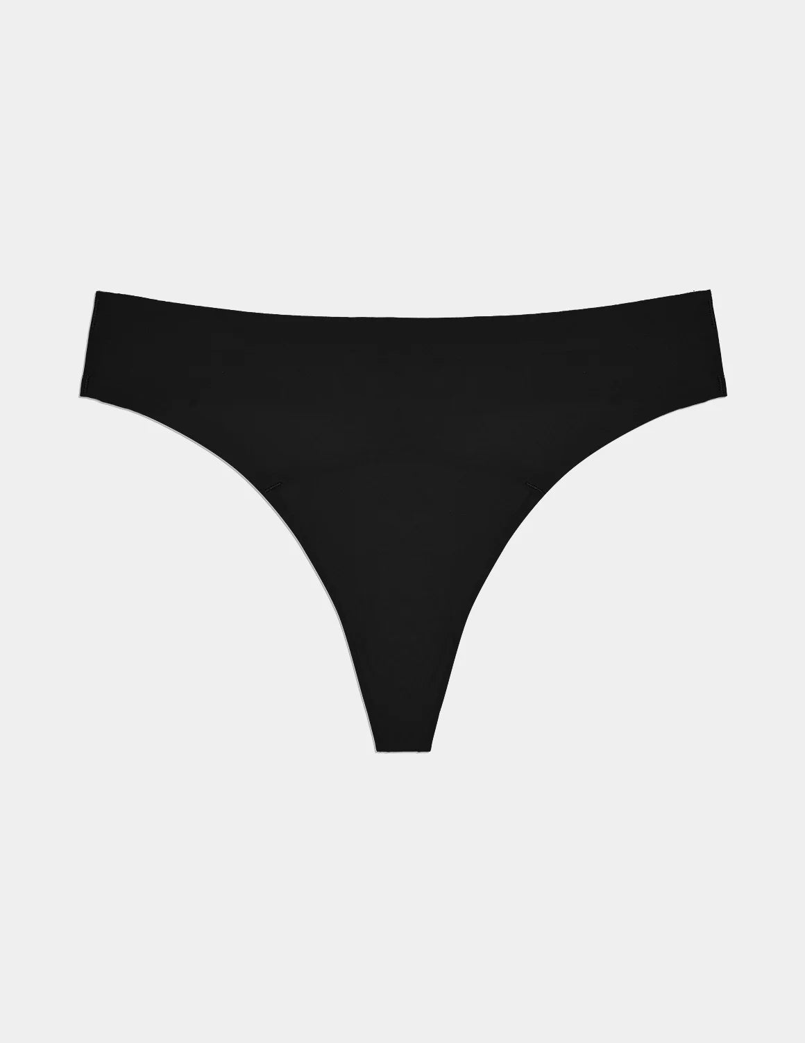 Super Leakproof® No-Show Thong shown front-facing against a light gray background – Black – view 2 of 28